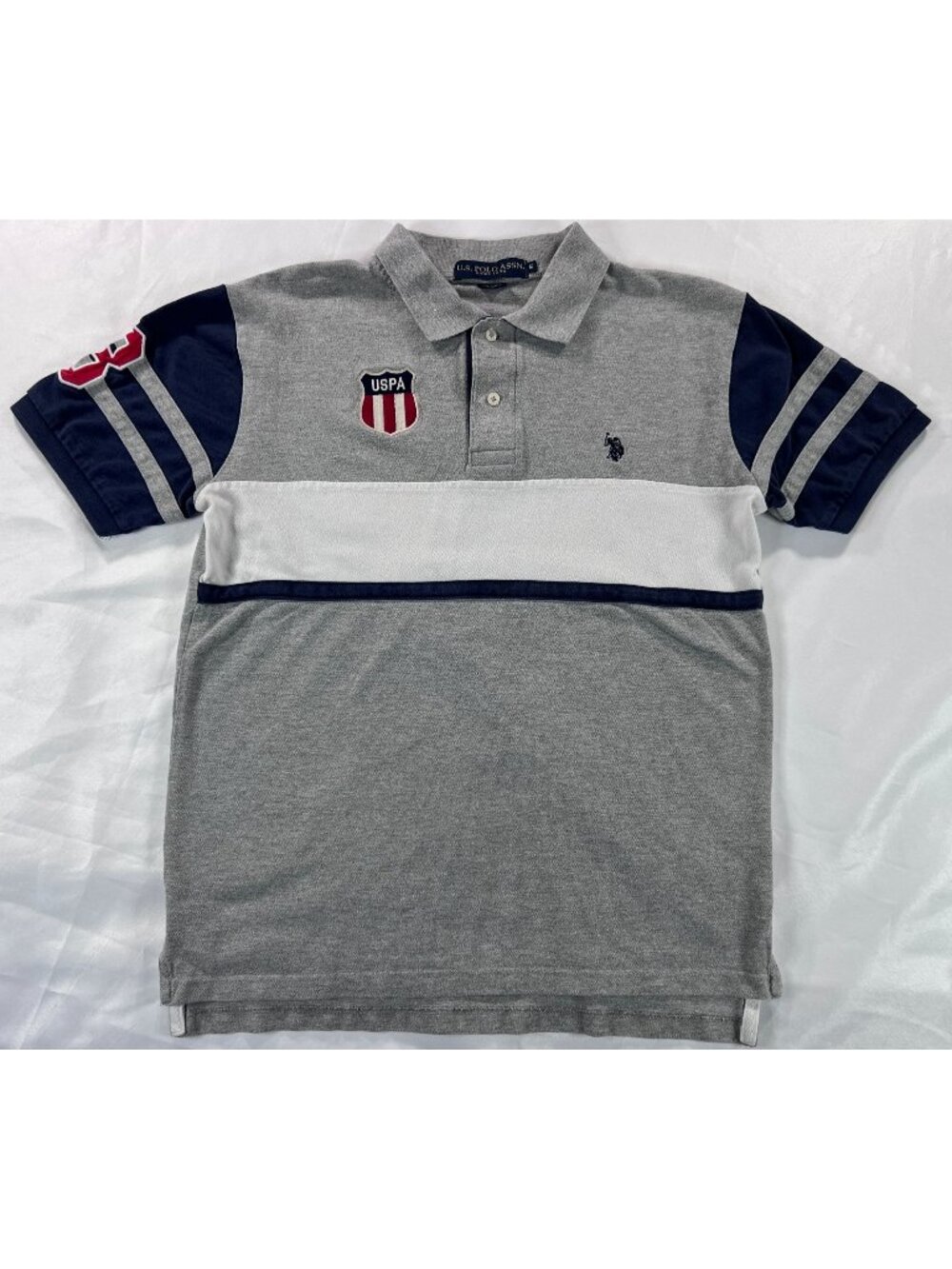 U.S. Polo Assn. Ralph Lauren Shield Mens Grey Small